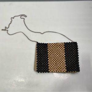 Straw Studios‎ Handbag / Purse Chain Strap And Beaded Front Cover Magnetic Close